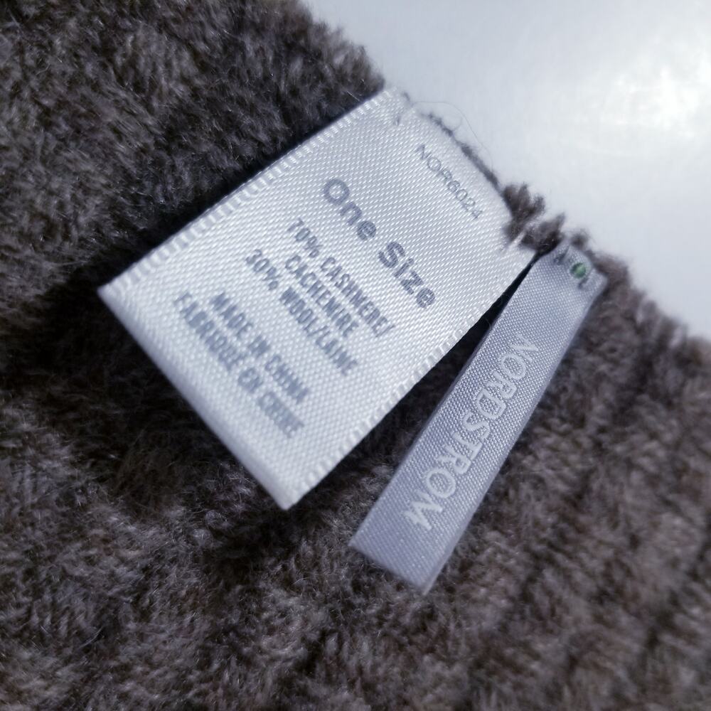 Nordstrom Brown Cashmere & Wool Knit Scarf - Picture 8 of 9